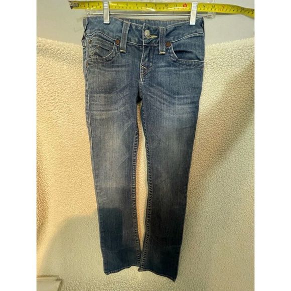 True Religion Hi-Rise Boot Cut Dark Wash Womens Jeans Size 26 Flap Pockets - Picture 9 of 13